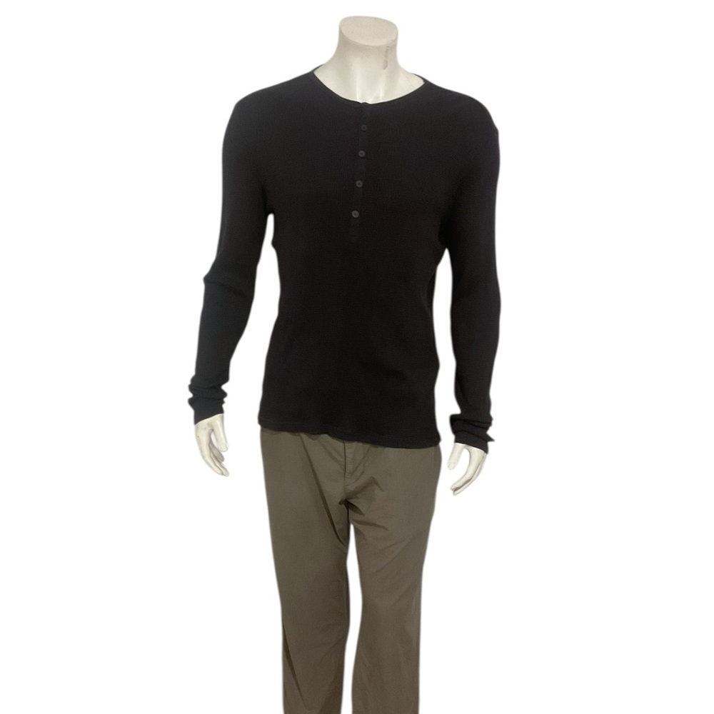 John Varvatos Star Men’s Grey Henley Long Sleeve Shirt